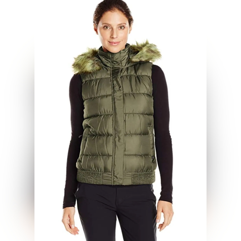 MERRELL Silversun Featherless Insulated Hoodie Puffer Vest L Olive